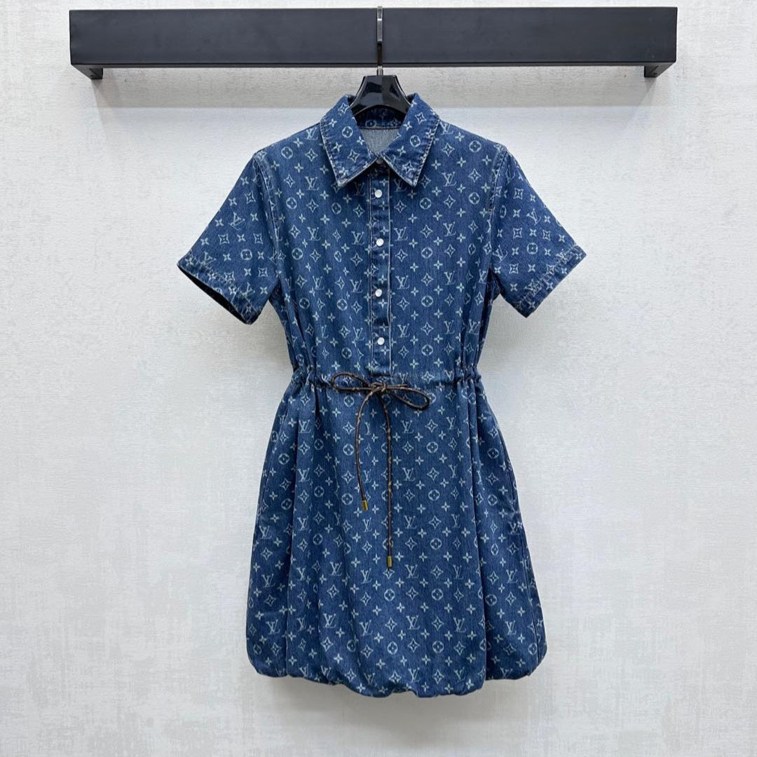 LV LASER-PRINTED DENIM DRESS 274805