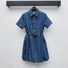 LV LASER-PRINTED DENIM DRESS 274805