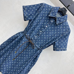 LV LASER-PRINTED DENIM DRESS 274805