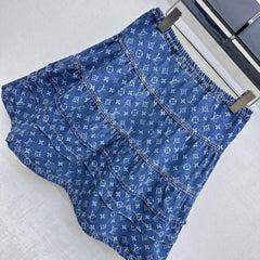 LV DENIM SKIRT WITH LOGO PRINT 274802