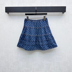 LV DENIM SKIRT WITH LOGO PRINT 274802