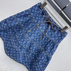 LV DENIM SKIRT WITH LOGO PRINT 274802