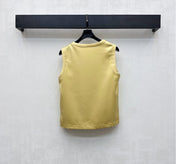 CHANEL SLEEVELESS ROUND-NECK BUTTON-UP TOP 274771