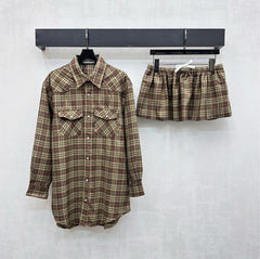 MIUMIU SHIRT AND SKIRT SET STYLE 434