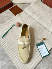 LP LOAFERS 25S IN SOFT BEIGE SUEDE MIX LAMBSKIN