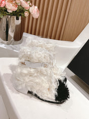 SHORT BOOTS IN WHITE LAMB FUR AND LAMBSKIN 962186