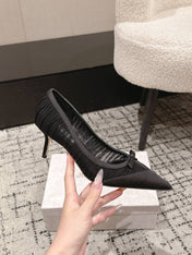 JIMMY CHOO 26S POINTED-TOE HIGH HEELS 65 MM IN BLACK FABRIC