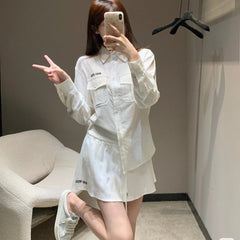 MIUMIU SHIRT AND SKIRT SET STYLE 28