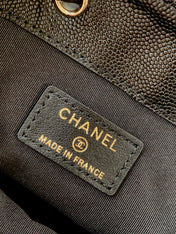 CHANEL 25S MINI BUCKET BAG 12 IN BLACK CALFSKIN GOLD HARDWARE