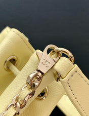 CHANEL 25S MINI BUCKET BAG 12 IN YELLOW CALFSKIN GOLD HARDWARE