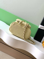 CHANEL 25S MINI BUCKET BAG 12 IN YELLOW CALFSKIN GOLD HARDWARE