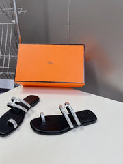 Georgia Sandals Silver Black Calfskin