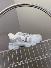 DIOR CHRONO SNEAKER 25S IN SILVER LAMBSKIN AND MESH FABRIC