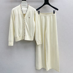 BURBERRY 25S CARDIGAN AND STRAIGHT-LEG PANTS SET 096