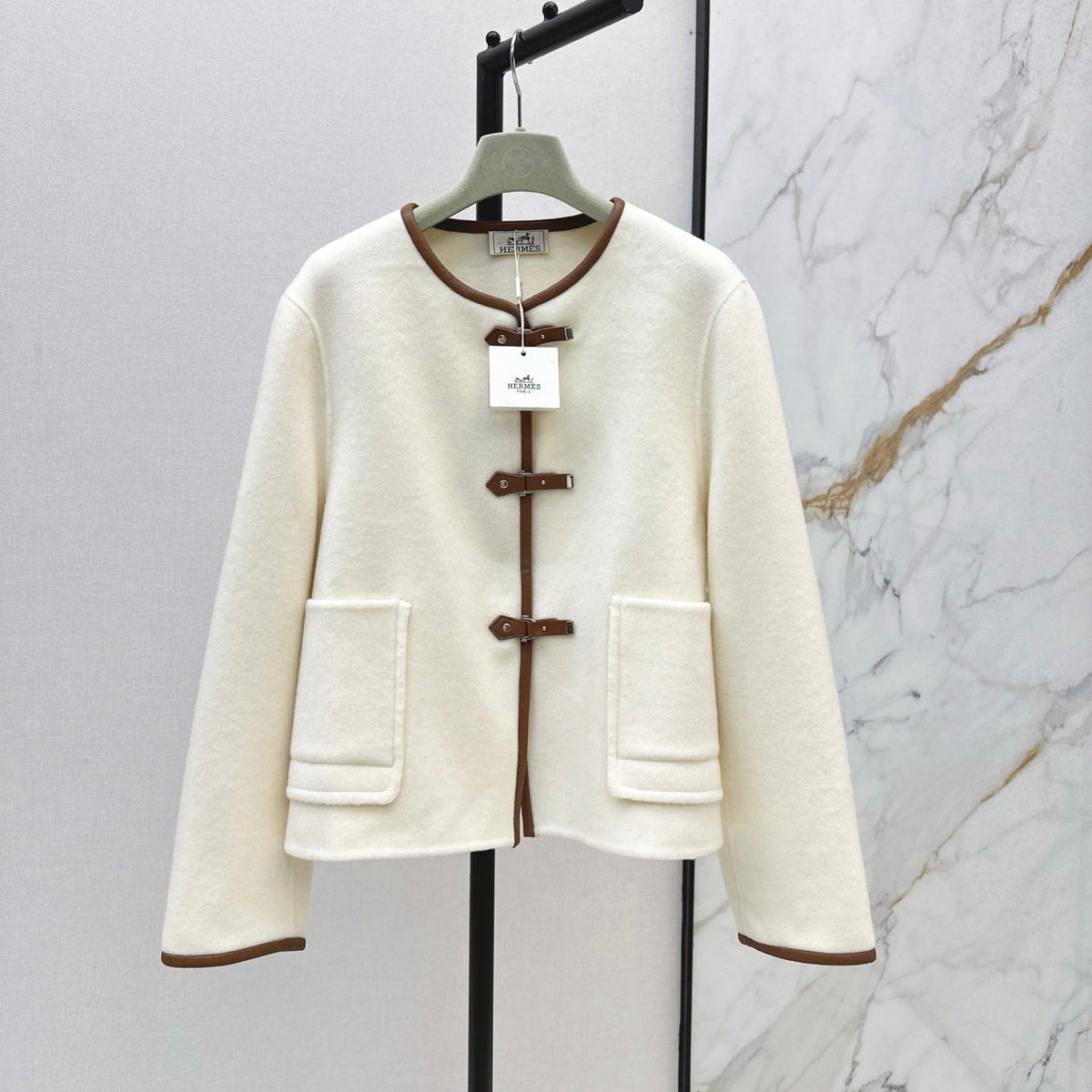 HERMES 25S REVERSIBLE SHORT CASHMERE COAT 130