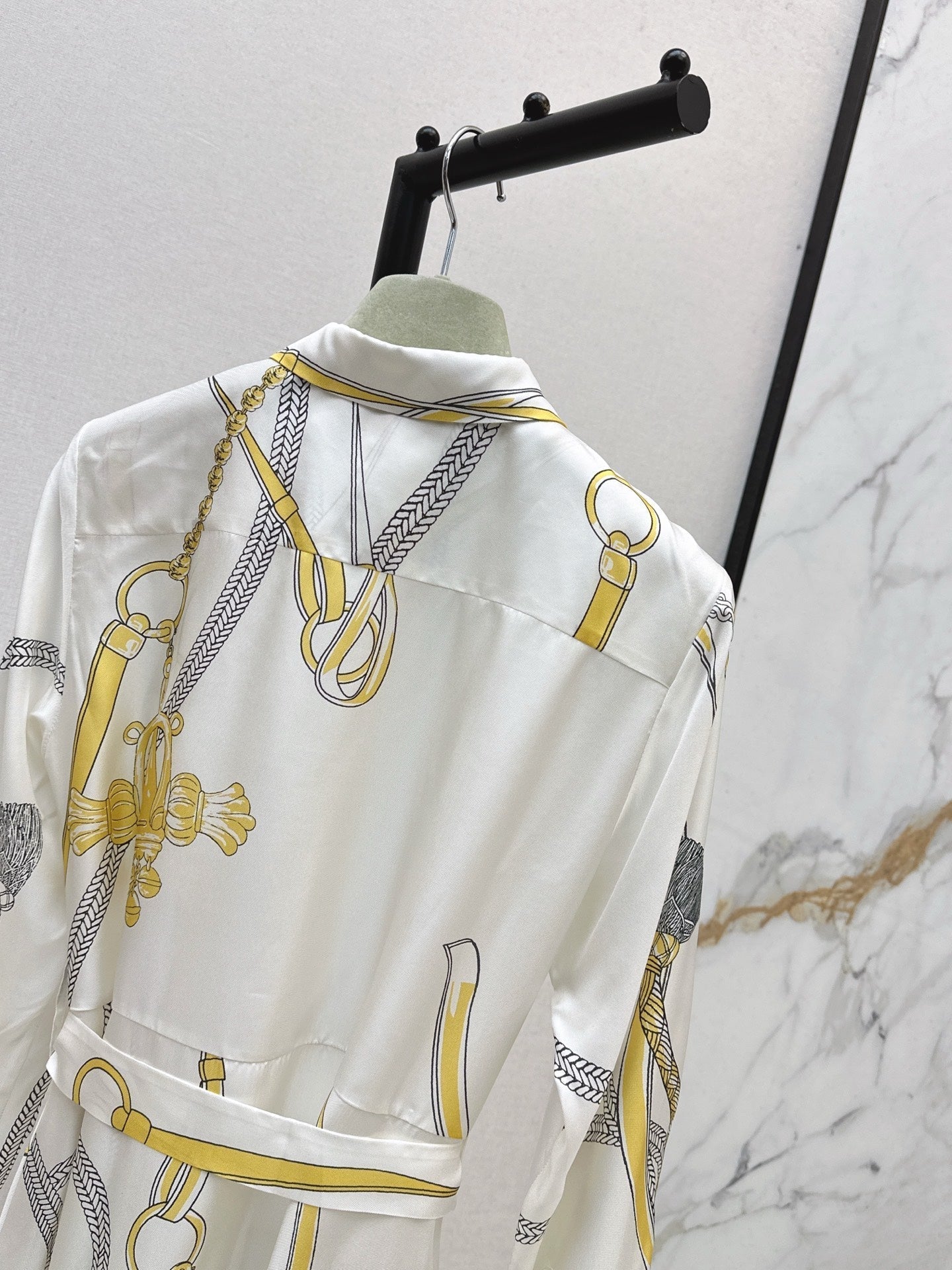 HERMES 25S LONG SILK DRESS 043