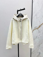 MAX MARA 25S HOODED KNIT JACKET 106