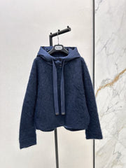 MAX MARA 25S HOODED KNIT JACKET 107