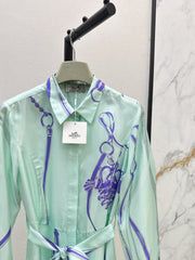 HERMES 25S LONG SILK DRESS 022