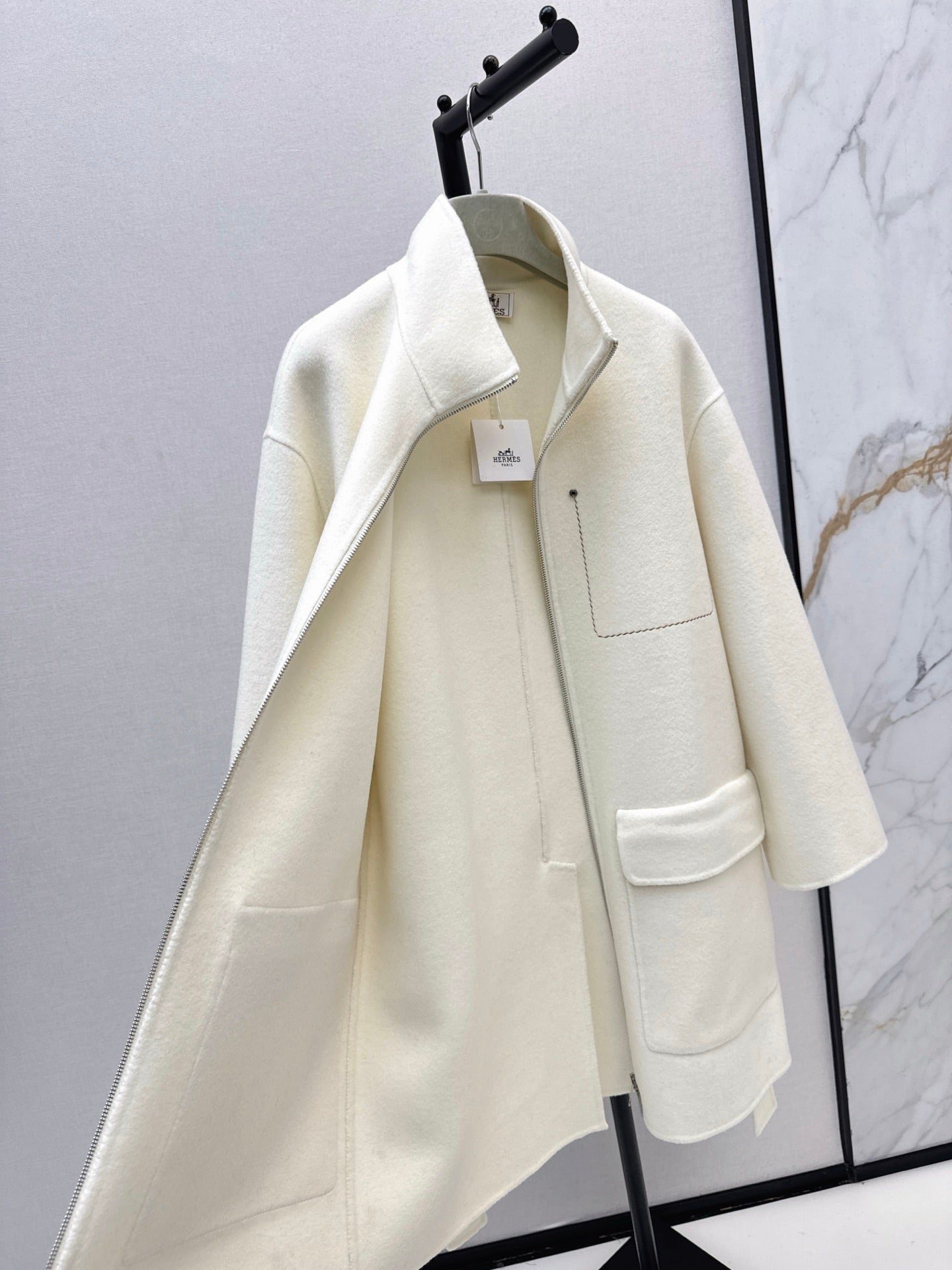 HERMES 25S STAND-COLLAR ZIP-UP JACKET 036