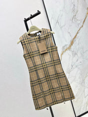 BURBERRY 25S PLAID VEST DRESS 099