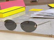 FIRST CRYSTAL OVAL FRAME SUNGLASSES FE4075US IN METAL
