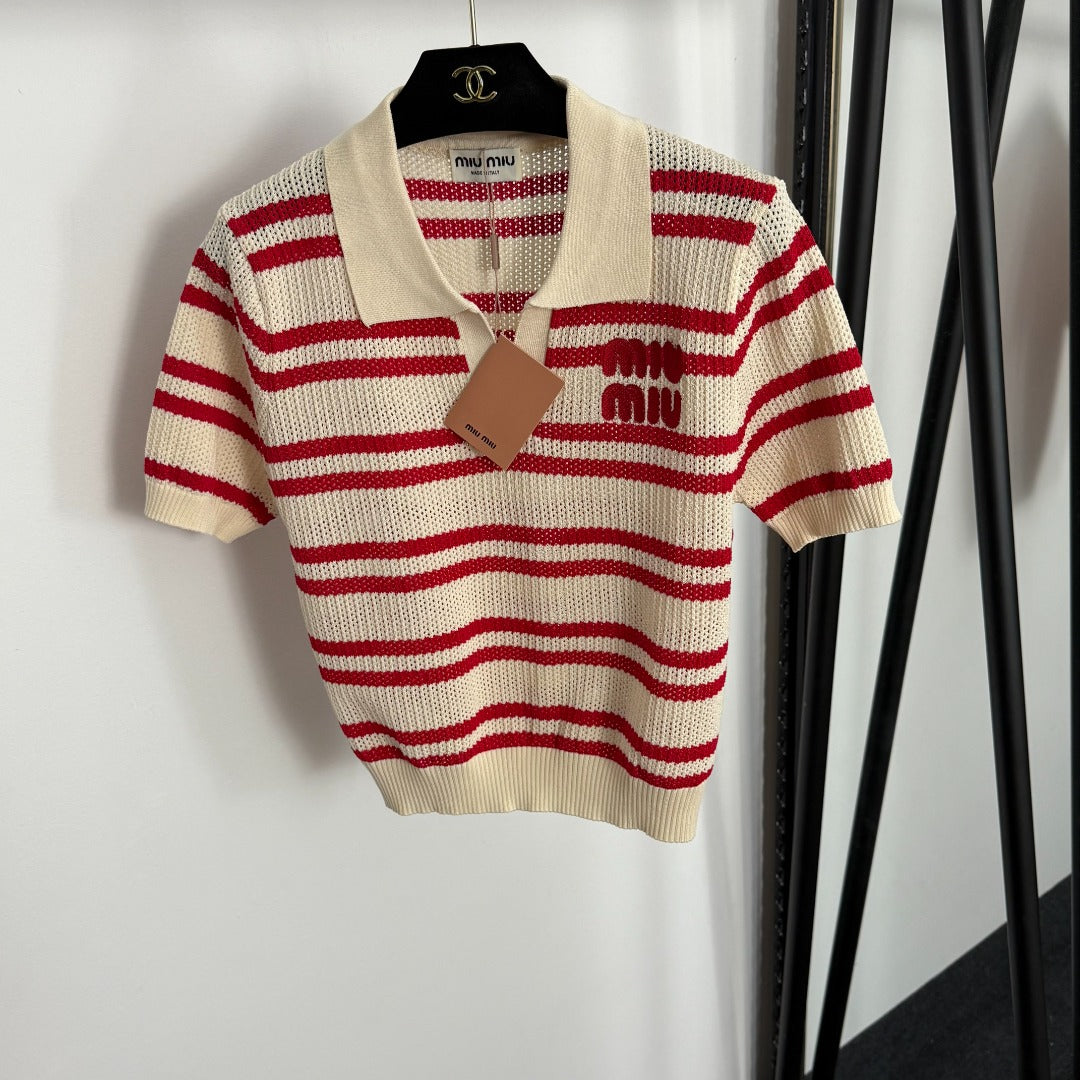 MIUMIU KNIT POLO SHIRT STYLE 387