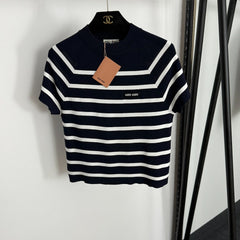 MIUMIU SHORT-SLEEVE KNIT TOP STYLE 359