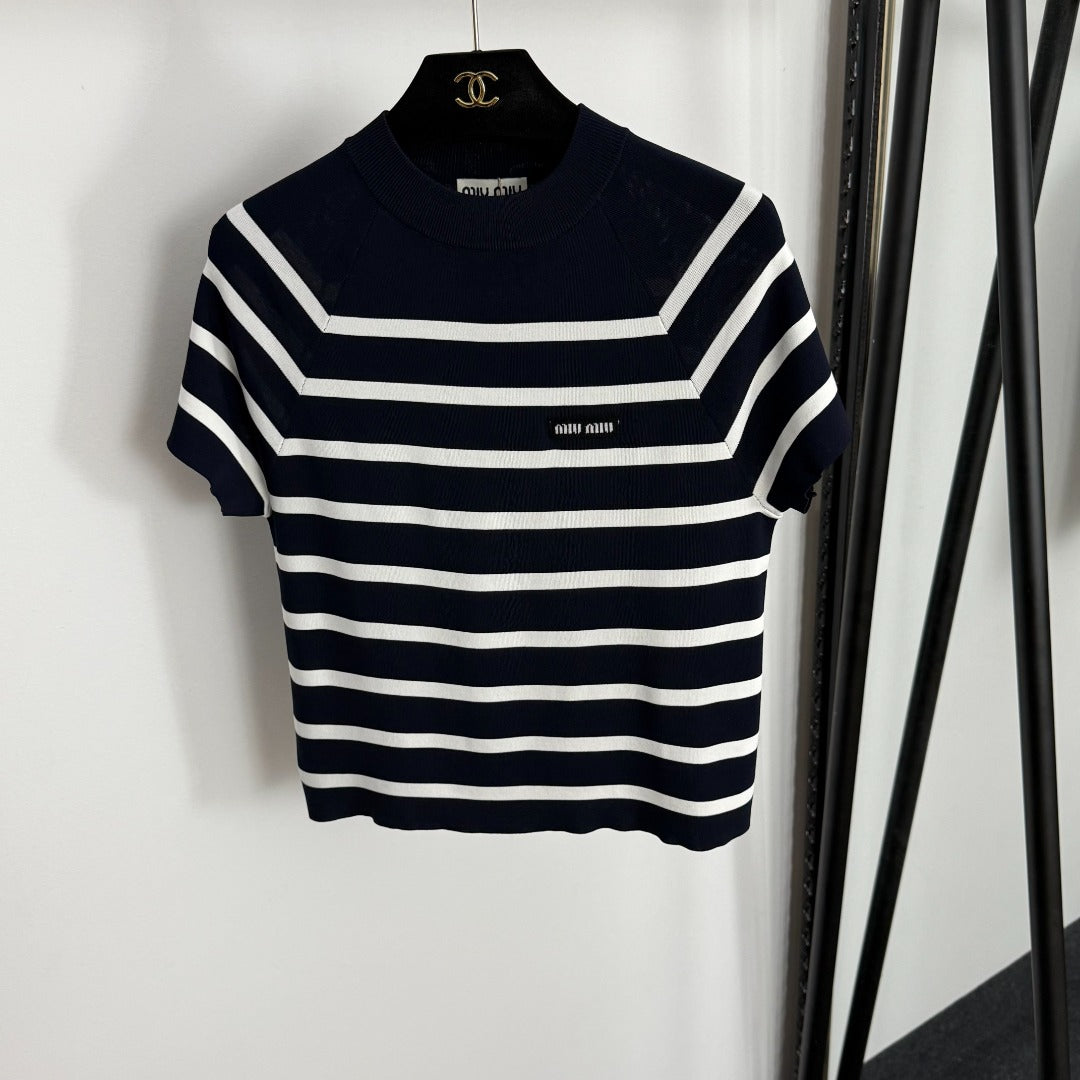 MIUMIU SHORT-SLEEVE KNIT TOP STYLE 359