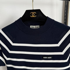 MIUMIU SHORT-SLEEVE KNIT TOP STYLE 359