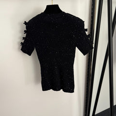 CHANEL 25S SHORT-SLEEVE PULLOVER SWEATER 339