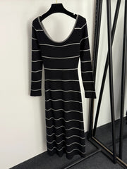 CHANEL 25S STRIPED KNIT SWEATER DRESS 335