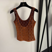 GUCCI 26S EMBELLISHED VELVET SLEEVELESS TOP 176