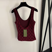 GUCCI 26S EMBELLISHED VELVET SLEEVELESS TOP 177