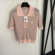 CHANEL 26S SHORT-SLEEVE KNIT POLO SHIRT 1002