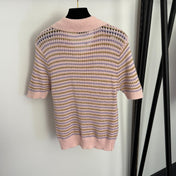 CHANEL 26S SHORT-SLEEVE KNIT POLO SHIRT 1002