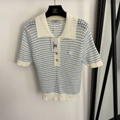 CHANEL 26S SHORT-SLEEVE KNIT POLO SHIRT 1003