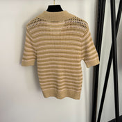 CHANEL 26S SHORT-SLEEVE KNIT POLO SHIRT 1004