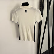 CHANEL 26S SHORT-SLEEVE KNIT POLO SHIRT 999