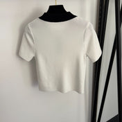 CHANEL 26S SHORT-SLEEVE KNIT POLO SHIRT 986