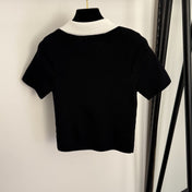 CHANEL 26S SHORT-SLEEVE KNIT POLO SHIRT 985