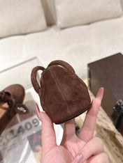 ALAIA 25S BALLET TECKEL IN DARK BROWN SUEDE