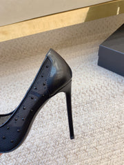 NORMA PUMPS IN BLACK MESH ATTACHED CRYSTALS