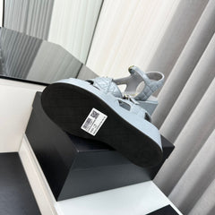 high heel sandals grey lambskin 95