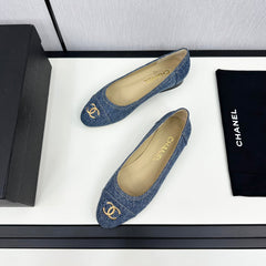 cc ballet flat blue denim 166815