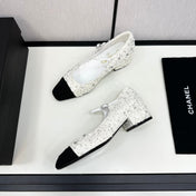 CC MARY JANE IN BLACK MIX WHITE SEQUINS AND VELVET