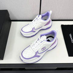 CC SNEAKER IN WHITE MIX IRIS PURPLE EMBROIDERED LAMBSKIN