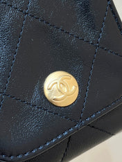 CHANEL 25S HOBO RETRO BAG 24 IN BLACK CALFSKIN GOLD HARDWARE