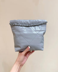 25S CHANEL HOBO MINI BAG 20 IN GREY LAMBSKIN