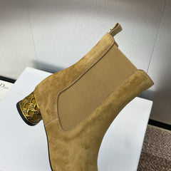 DIOR 25S ANKLE BOOT IN LIGHT BROWN SUEDE